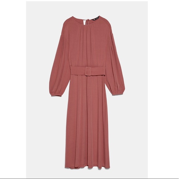 Zara Dresses | Zara Belted Midi Dress 